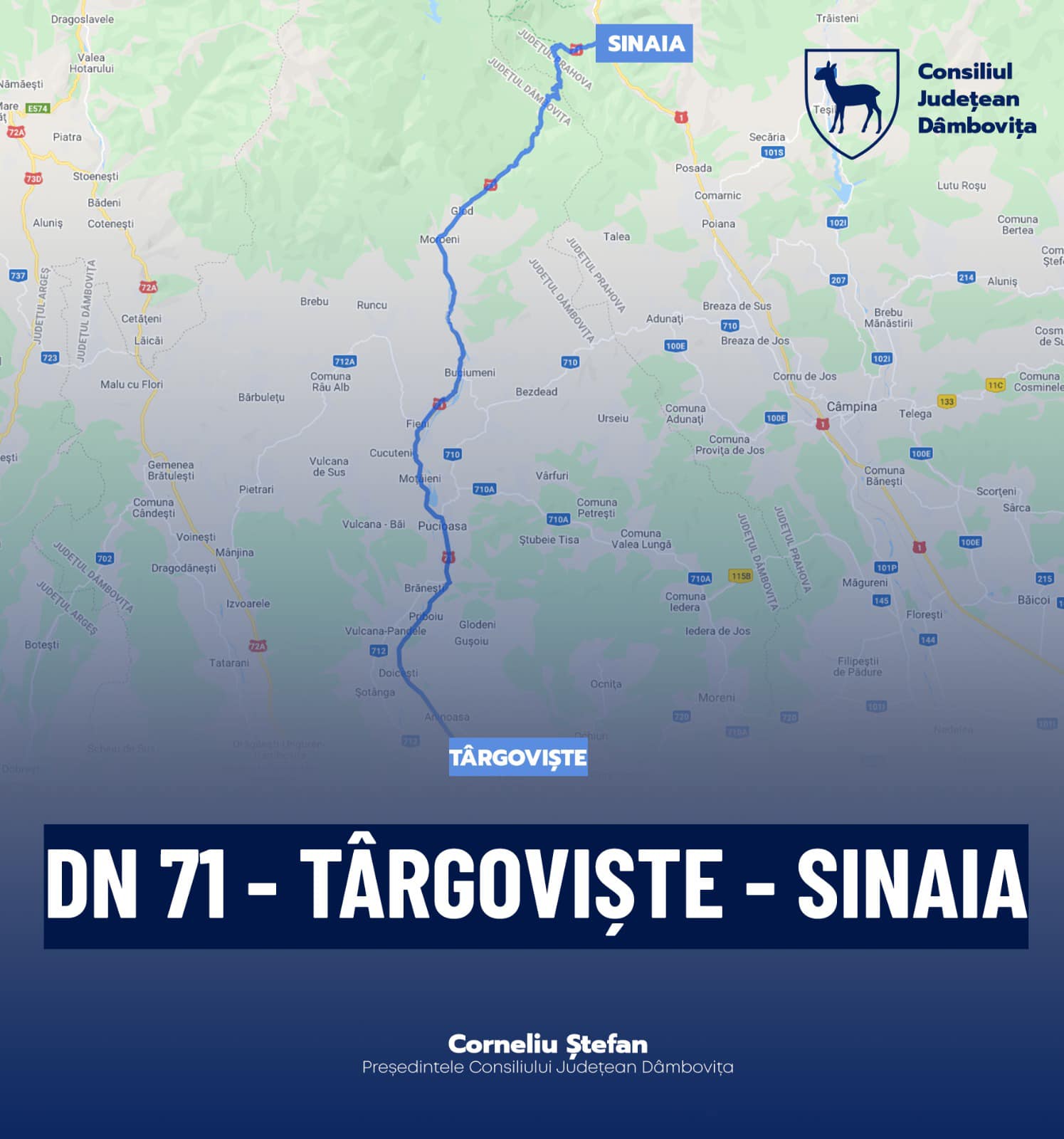 Veste extraordinară pentru infrastructura rutiera dâmbovițeană! A fost desemnat câștigătorul licitației pentru modernizarea DN 71 Târgoviște- Sinaia.