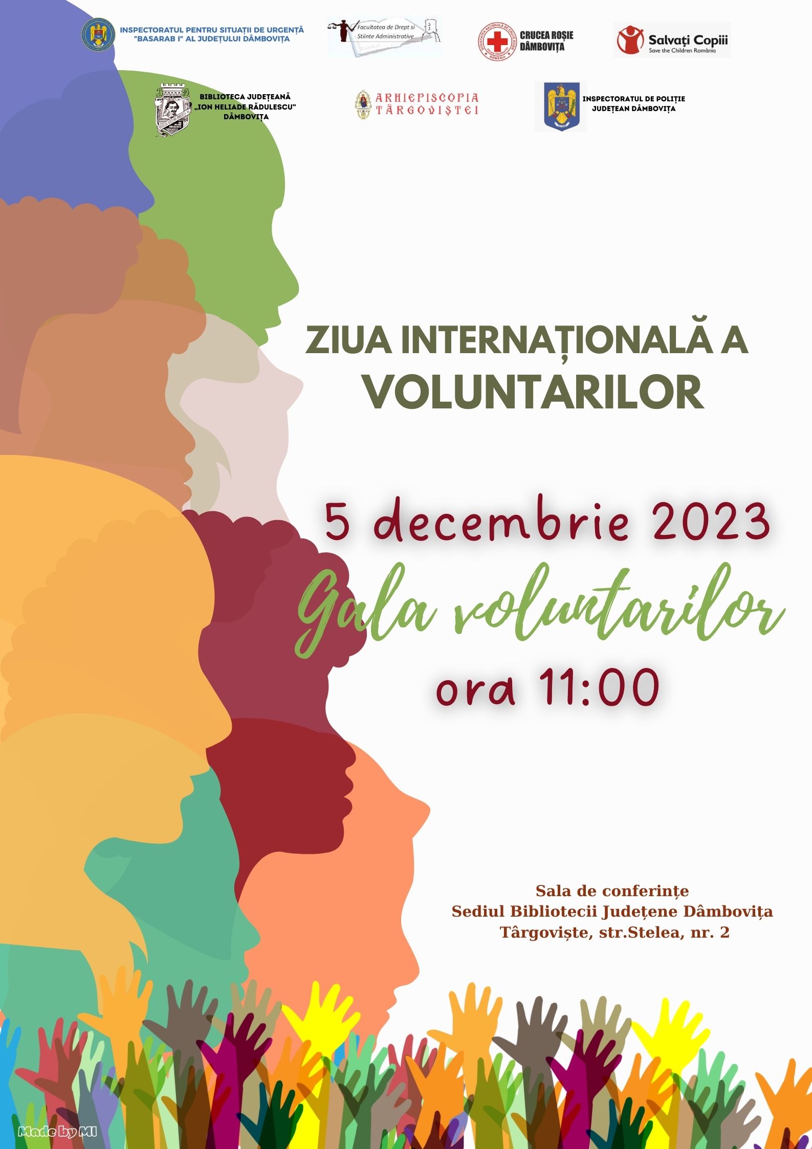 „Gala voluntarilor”, manifestare dedicată Zilei Internaționale a Voluntarilor, organizată la sediul Bibliotecii Județene „I.H. Rădulescu” Dâmbovița.