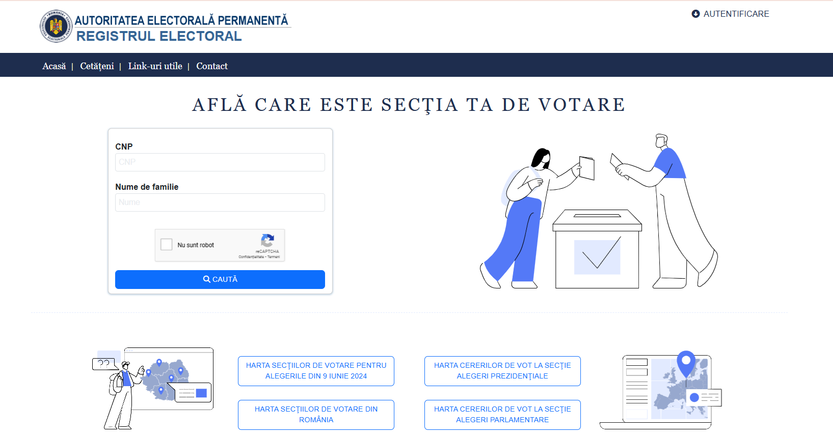 ANUNȚ IMPORTANT privind alegerile locale și europarlamentare din data de 09 iunie. Accesează site-ul www.registrulelectoral.ro pentru a afla secția de votare la care sunteți arondați.